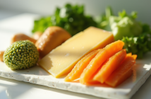 Aliments riches en vitamine K2 comme fromages et légumes verts