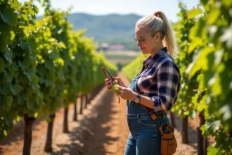 Viticulteurs observant les prévisions météo pour les vendanges en Champagne