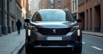 Peugeot Rifter hybride stationné en ville en journée